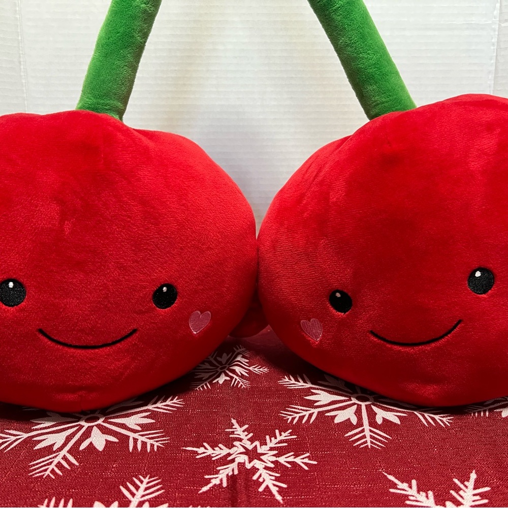 Hug Me Twin Red Cherries Cherry Plush Valentines Day